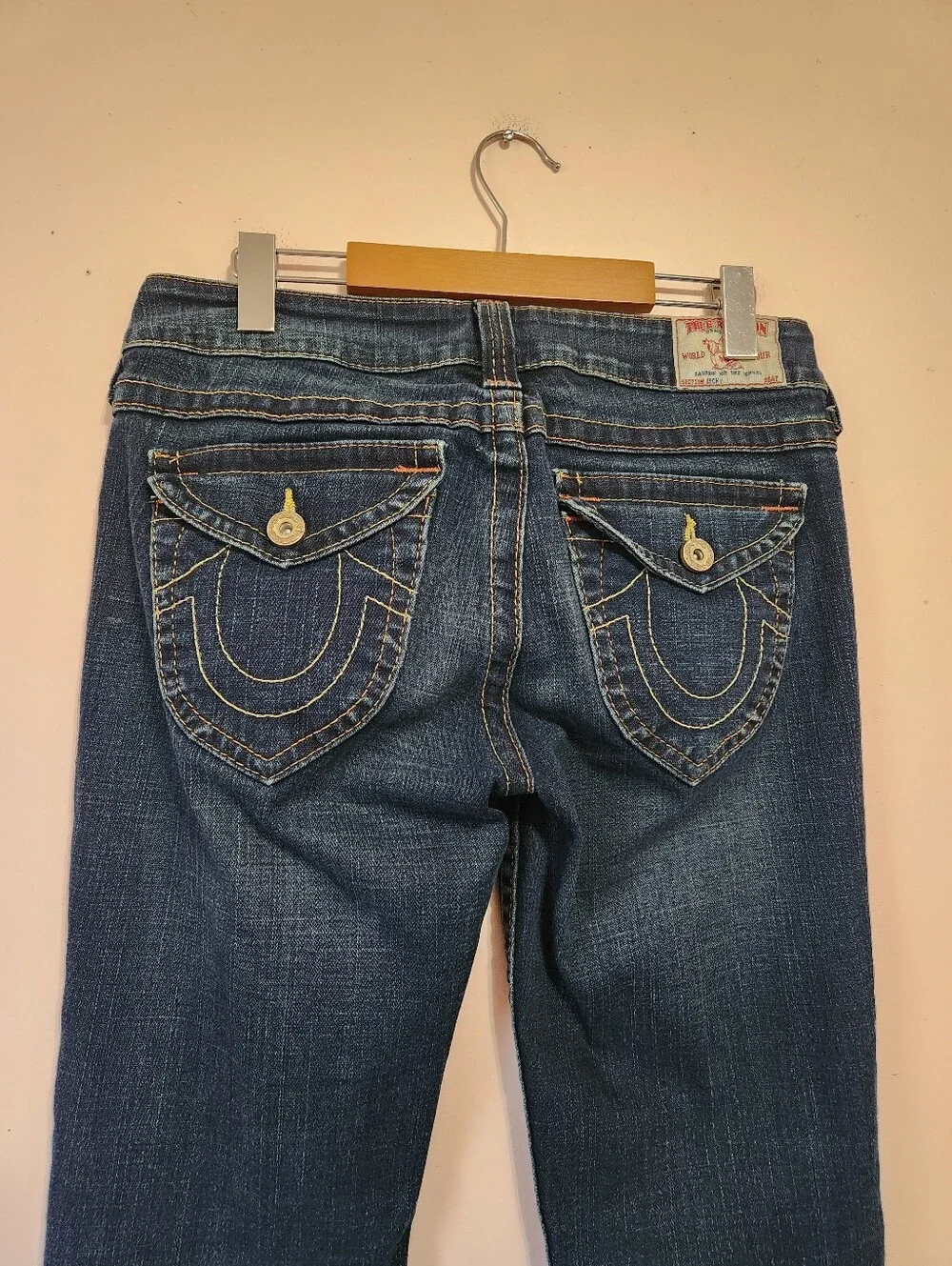 True Religion Becky Bootcut Jeans Size 29 Contrast Stitch Flap Pocket Y2K - Picture 4 of 11